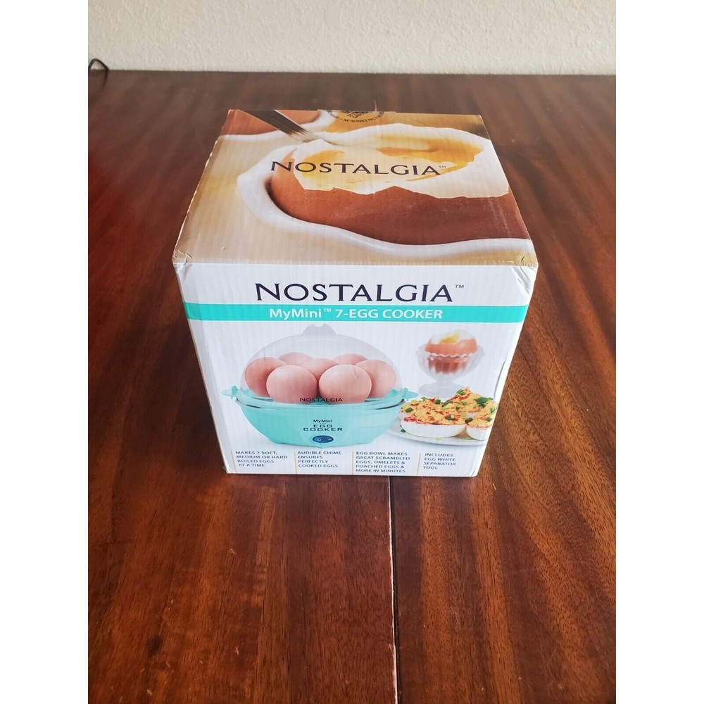 Nostalgia My Mini 7-Egg Cooker NEW In Box Green Easy Egg Cooking Easter